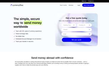 Currencyflow.com website homepage